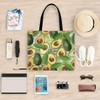 visesunny Women's Large Canvas Tote Shoulder Bag Tropical Avocado Palm