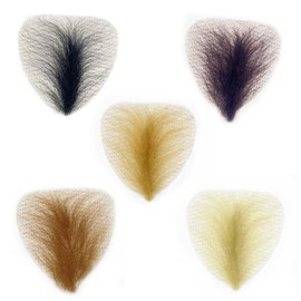 puheca Fake Private Hair 100% Handmade Full Lace Body Hair Invisible Realistic Corporal Hairs Fake Chest Hairs Fake Mustache, for Men and Women (Gold)