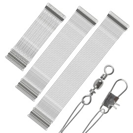 Fishing Leaders, 60pcs Stainless Steel Fishing Leader Line Wire with Swivels Snap Connect Fishing Gear Tackle Kit for Lures Bait Rig or Hooks Saltwater Freshwater