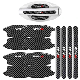 RAV4 Door Handle Protector, Compatible with All Series RAV4, Carbon Pattern, Scratch-Resistant, Paint Protection, Scratch-Resistant, Easy Installation, Accessories, Parts, Exterior, Car Set of 8