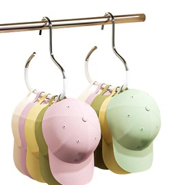 YEMCHI 2 Pack Hat Organizer for Baseball Caps, White Baseball Hanger Holder for Closet, Metal Ball Cap Hat Racks Storage Organizer for Caps Head Scarf Belt Tie (2 White)