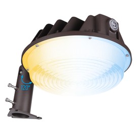 TORCHSTAR 3CCT LED Barn Light Adjustable, Dusk to Dawn Area Light with Photocell, Update 150W/120W/100W Selectable, Outdoor Security Flood Lighting, ETL Listed, IP65 Waterproof, 120-277V, Brown