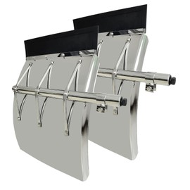 GaeaAuto 24"x31" Stainless Steel Quarter Fender Set Mud Flap Hangers with Single Bolt Mounting Bracket Fit for Semi Truck Trailer, 2 Pack