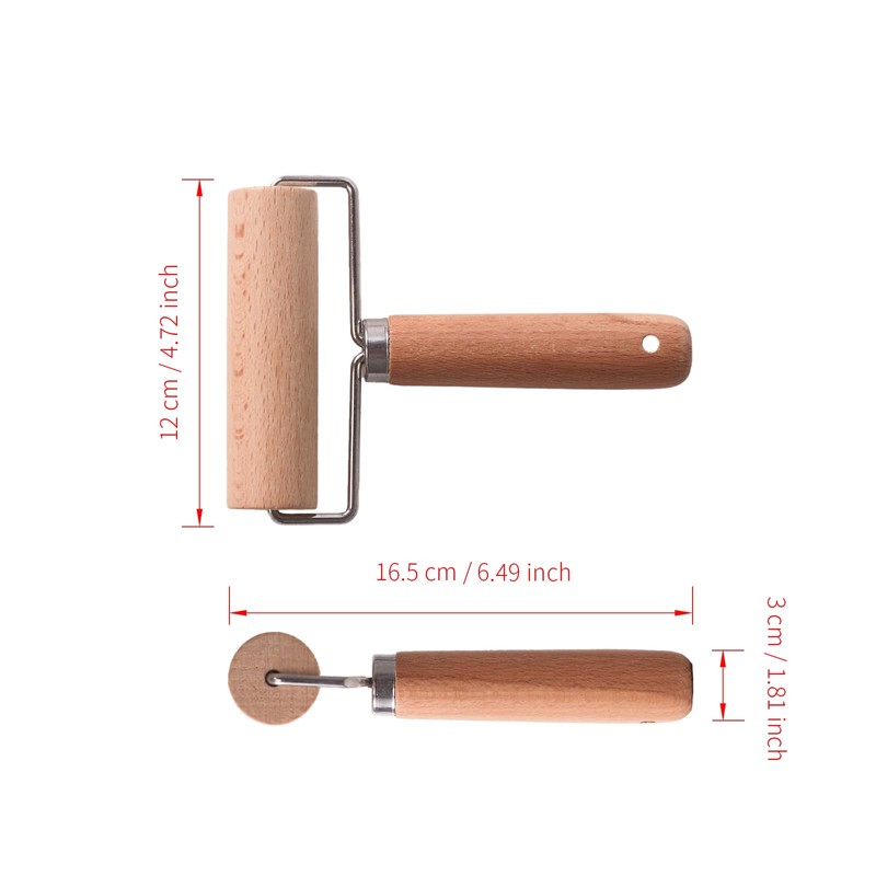 Wooden Dough Roller Large Single Wheel Handheld Rolling Pin for