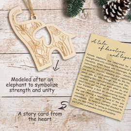 Friendship Elephant Ornament, Wooden Hanging Elephant with Story Card for Best Friends Sisters Women, Birthday Presents