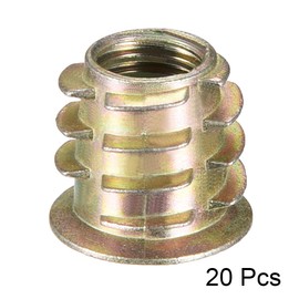 sourcing map Furniture Threaded Insert Nuts Zinc Alloy M10 Internal Threads 15mm Length 20pcs