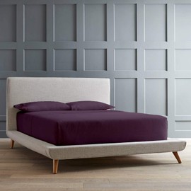 100% Egyptian Giza Cotton Bed Sheet Sets, Giza Egyptian Sheets & Pillowcases - 5-PCs 12 Inch Deep-Pocket Egyptian Giza Bedsheet Sateen Weave for Soft Silky Feel - |Split-Cal-King 5PCs, Plum|