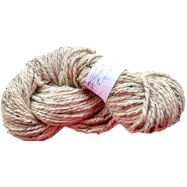 Super Bulky Chunky Cream with black slubs Heavy Weight Yarn