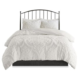 Pemberly Row 3-Piece Cotton Tufted Full/Queen Duvet Cover Set in Off White