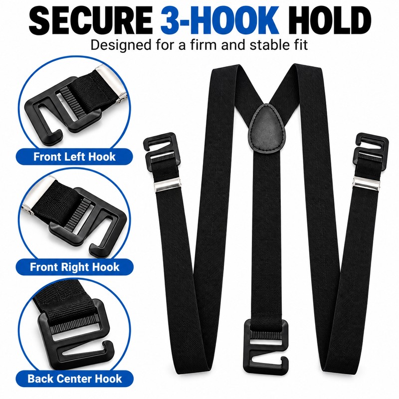 Men’s Adjustable Suspenders for Holding Pants – 2.5 cm Polyester