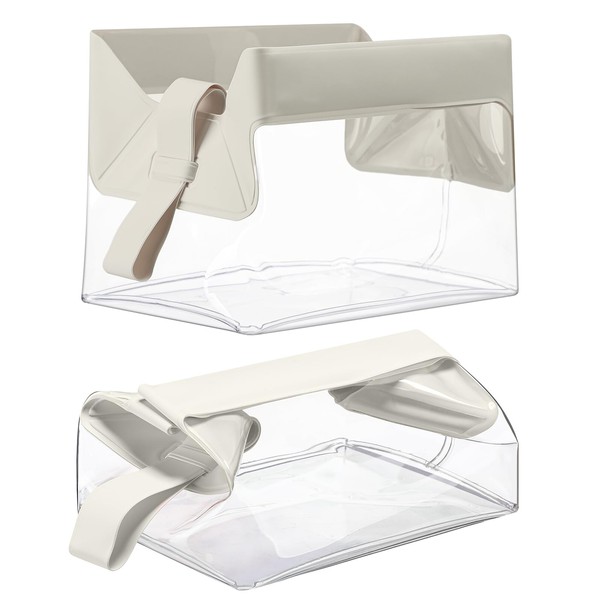 SilTriangle 2 Pcs Clear Toiletry Bags with Magnetic Closure TSA