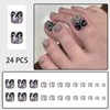 Silver Glitter Toe Press-On Nails Short Square False Toenails with
