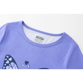 UNICABBIT21 Purple Tie Dye Swirl Pajamas for Girls Soft Butterfly Fall Clothes Big Kids Sleepwear 2-Piece Long Sleeve Set Size 10