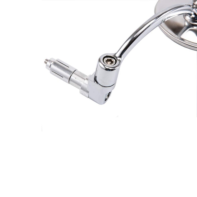 Universal Motorbike Side Mirror Chrome Round Rearview Mirrors Bar End