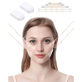 KGDUYC 80 Pieces Face Tape - Facelift Tape V-Shaped Invisible Instant Lift Face Neck and Eyes Makeup Tools for Facelift (Transparent)