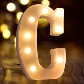 Laerjin Letter Lights-C, Light Up Letters, Marquee Letters with Lights, Decorative Led Light Up Number