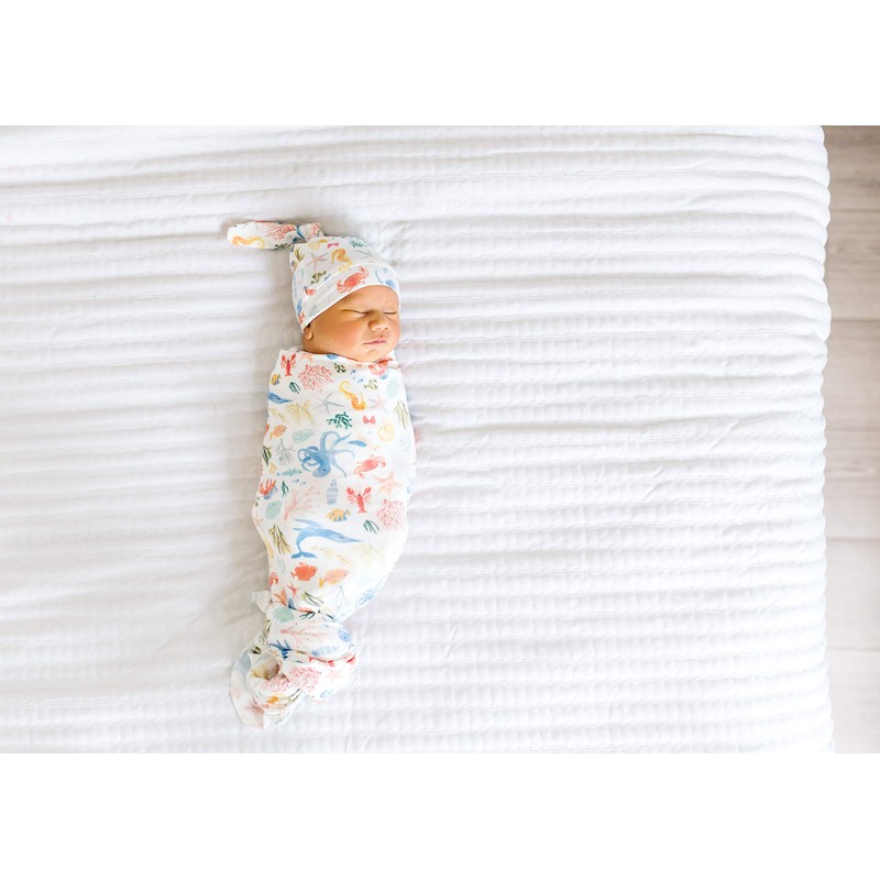 Copper Pearl - Gorro de bebé con nudo superior, elástico,