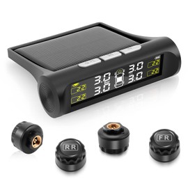 Avutrel Tire Pressure Monitor TPMS with Japanese Voice, Tire Pressure Sensor for Car, Solar/USB Charging, 0.1 Bar High Precision, Real-Time Monitoring, Digital Display, IP67 Waterproof, Easy