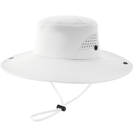 TSANLY Wide Brim Nylon Sun Hat for Men & Women – Premium White Packable Outdoor Fishing & Hiking Hat with Breathable Vent Holes, Adjustable Fit & Foldable Travel Design for Beach, Safari
