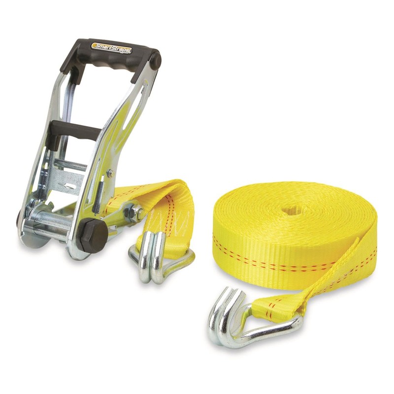 SmartStraps 27-Foot Premium Ratchet Straps, Yellow (1pk) – 10,000 lbs