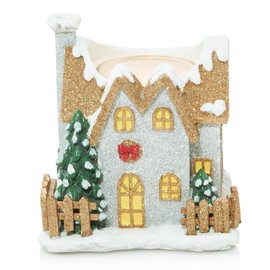 Yankee Candle Holiday Wonderland House Hand-Painted Votive/Tea Light Candle Holder Gift Set with 4 Festive Votives