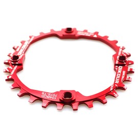 CYSKY Narrow Wide Chainring 104BCD 30T Bike Single Chainring for 9 10 11 Speed, Perfect for Most Bicycle Road Bike Mountain Bike BMX MTB (Red)