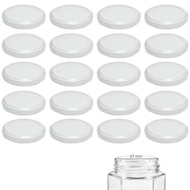 mikken 20 x Twist-Off Replacement Lids 58/6 cm for Jam Jars, White
