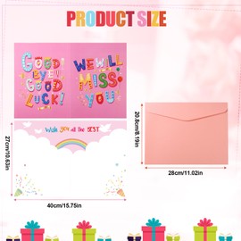 Goodbye Good Luck Card, 40 x 27 cm Large Greeting Card with Envelope, Leaving Card, Congratulations Card for New Job Card, We Will Miss You Card for Colleagues, Retirement