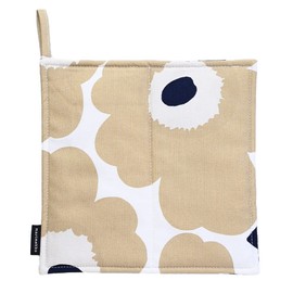 Marimekko 071693 185 Pieni UNIKKO Pot Holder, Unikko Trivet, Off-White, Beige, Dark Blue