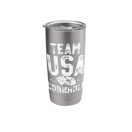 Team USA Cornhole Champion Bean Bag Toss Tournament Winner Stainless Steel Insulated Tumbler