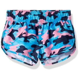 Kanu Surf Girls' Sandy UPF 50+ Quick Dry Beach Elastic Waist Boardshort, Erin Navy Camo, Large (12/14)