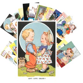 Vintage PostCards 24 pcs Funny Life Scenes Cartoons Retro Postcards REPRINT