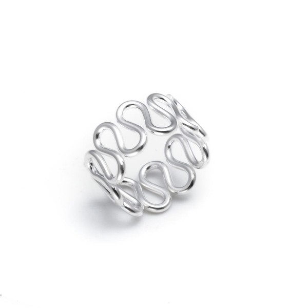 Silverly Women's .925 Sterling Silver Snake Wave Swirl 8 mm