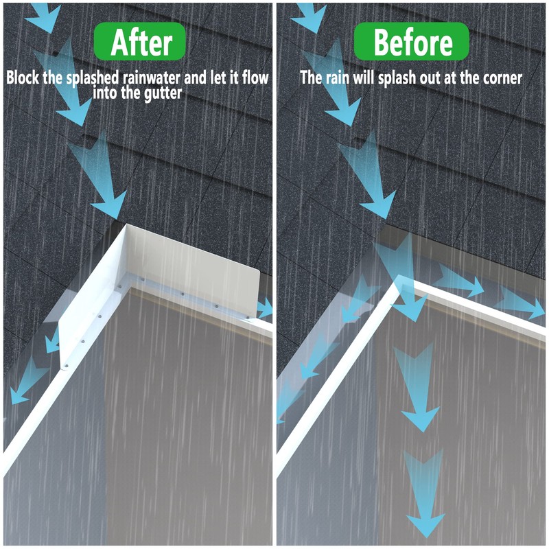 4 Pcs Gutter Valley Splash Guards,Rain Gutter Valley Roofing Gutter