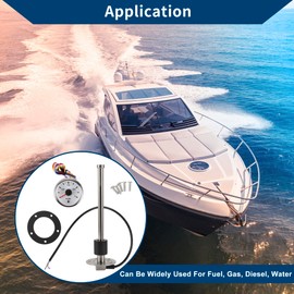 Hihaha Fuel Sending Unit and Gauge Kit Boat Fuel Sending Unit Marine Fuel Sender Unit Metal 8.86" 1 Set Silver Tone Black White 0-190 Ohm