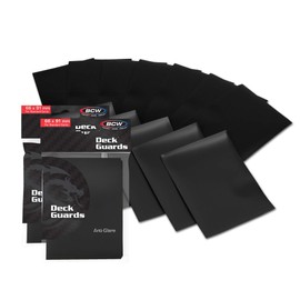 BCW Deck Guard - Double Matte Black Card Sleeves | Acid-Free, Archival-Safe, No PVC | Anti-Glare Matte Finish | Fits Standard 2½" x 3½" Game Cards | Durable Deck Protector Sleeves | 100 Ct