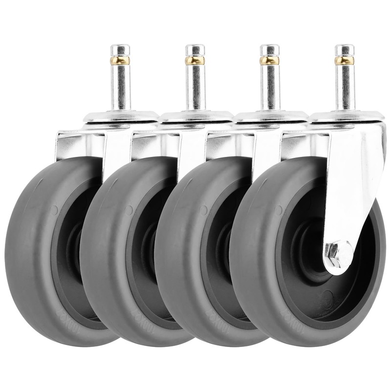 4 Pack 4 Inches Swivel Stem Caster, 7/16-Inch Stem Diameter
