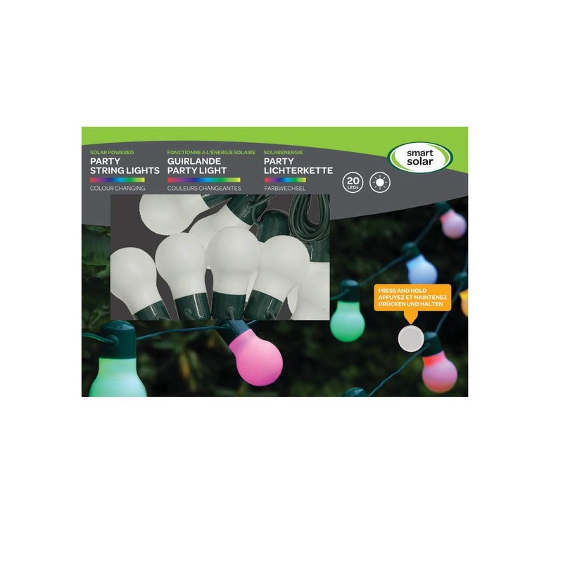 Greenfingers Smart Solar 20 LED Party Colour Changing Light String