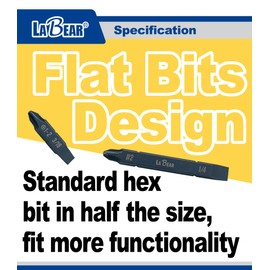 LABEAR - 3pcs Double-Ended Screwdriver Bit for Leatherman Multitool Accessories, #1-#2 Phillips & 3/16" Flat Screwdriver Bits