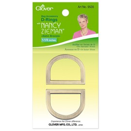 Clover Nancy Zieman Bag Hardware Options D-Rings 1-1/4-Inch, 30mm Satin Bronze, 2-Per Package