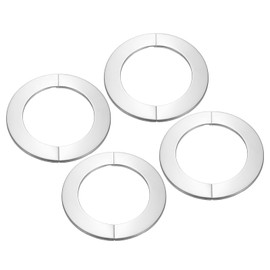 PATIKIL Wall Split Flange 4" (103mm),4 Pcs Stainless Steel Round Self-Adhesive Escutcheon Plate Plumbing Wall Cover for Kitchen Bathroom Arm Pipe Faucet Decoration, Silver