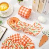 JarThenaAMCS Easter Wired Edge Ribbon Plaid Carrot Craft Ribbon Orange