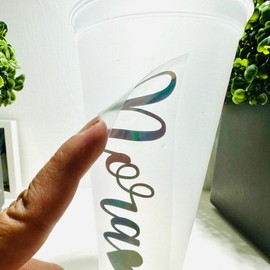 10 nombres en sticker de 13 cm de largo, calcomanía de vinil permanente, impermeable para vasos, carros, cuadernos, cajas plásticas