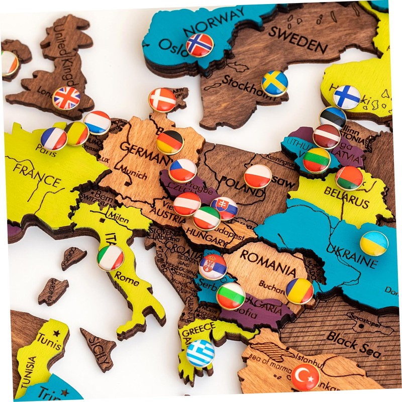 Operitacx 291 Pcs Flags Push Pins, National Flag Pins thumb
