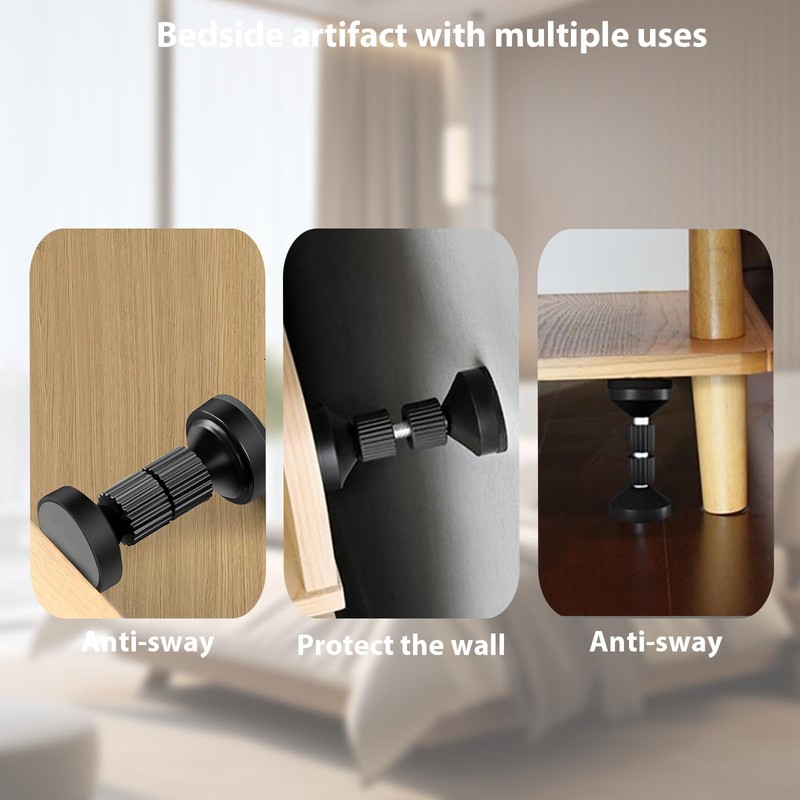 NIYATA 2 Pcs Headboard Stoppers Bed Wall Stoppers, Adjustable Threaded