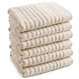 Softerry Pure Organic Cotton Bath Towel Set - 100% Soft Cotton - Extra Absorbent and Durable - 500 GSM Quick Dry - Luxury Hotel & Spa Quality - Fade Resistant - Eco Friendly (Natural - 6pc Hand)