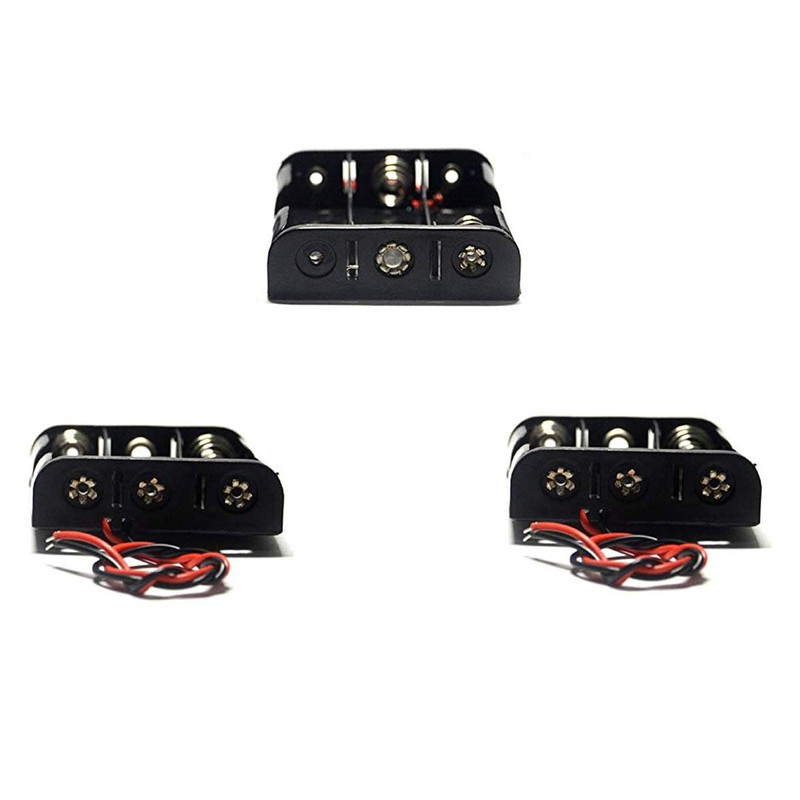 LampVPath (Pack of 3 3 AA Battery Holder with Leads,