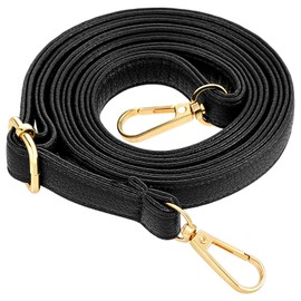 Purse Straps Replacement Crossbody Soft PU Leather Adjustable Black Purse Strap 0.6 Inch Wide Crossbody Bag Strap Length 75-135cm/30-53 Inch