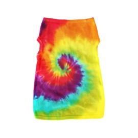 Tie-Dye Dog T-Shirt, Vibrant Rainbow Colors Pet Apparel, Dogs, Cats Tshirts Cotton (Multi Color, Medium)