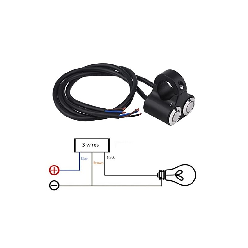 Keenso Motorcycle Handlebar Switch, 7/8 Inch 22 mm Motorcycle Handlebar